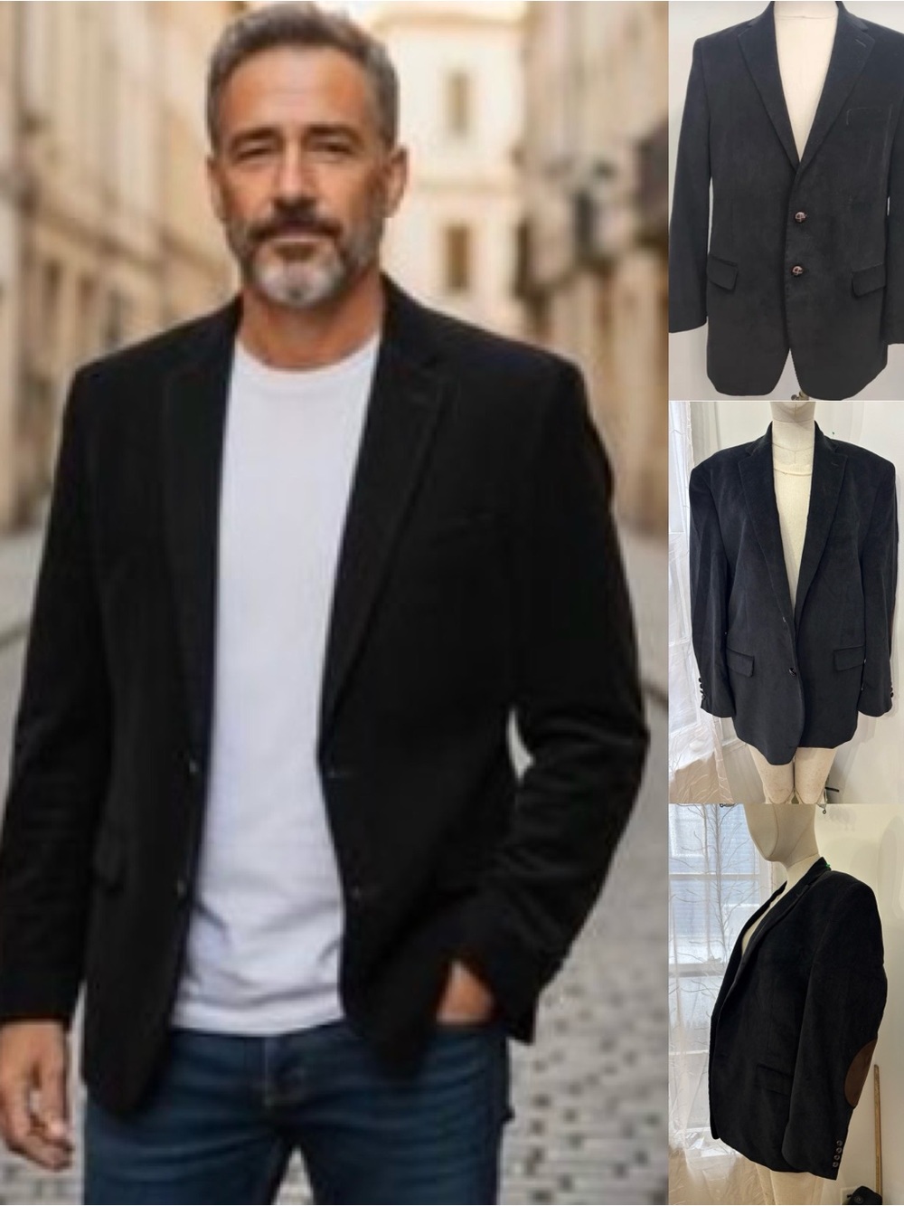 Lauren Ralph Lauren Black andBrown Corduroy Sport Coat Blazer